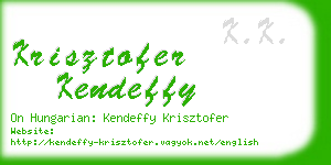 krisztofer kendeffy business card